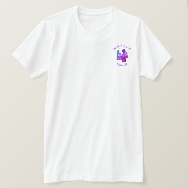 Camiseta personalizada para un club de ajedrez (Anverso del diseño)