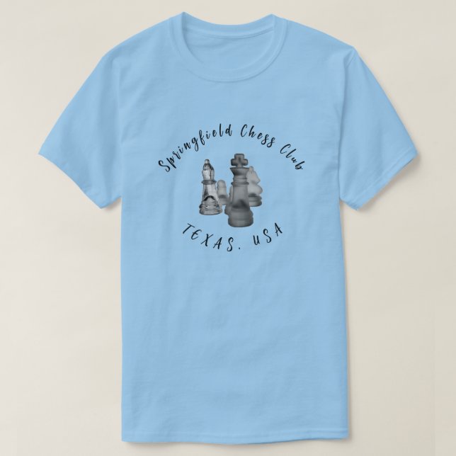 Camiseta personalizada para un club de ajedrez (Diseño del anverso)