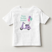 Camiseta personalizada Pastel Scooter & Balloons