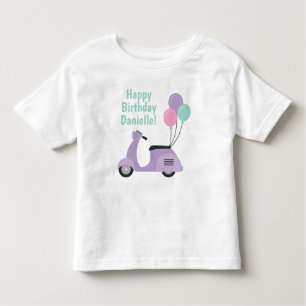 Camiseta personalizada Pastel Scooter & Balloons