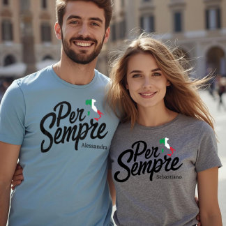 Camiseta Personalizada Per Sempre para Parejas que