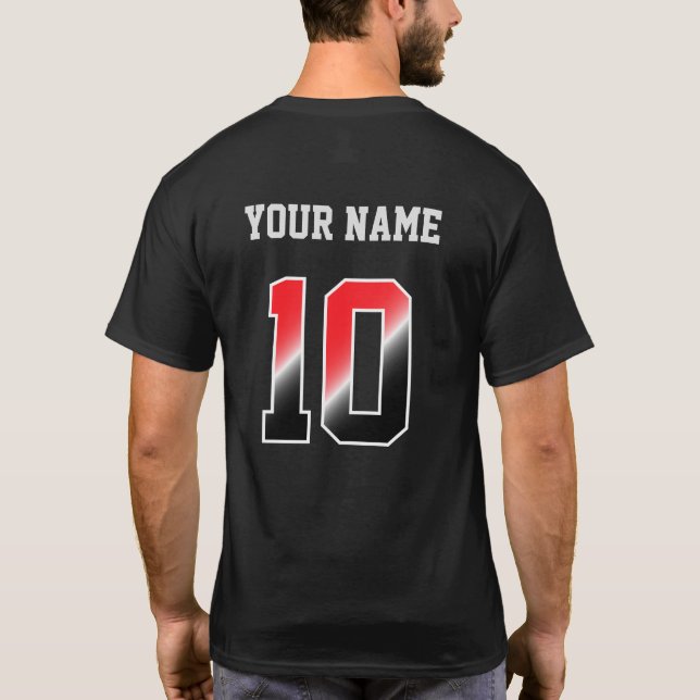 Camiseta personalizada personalizado Red Número 10 (Reverso)