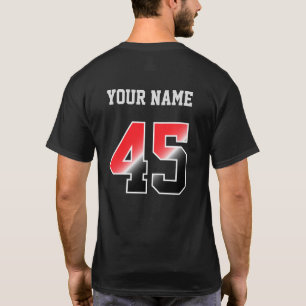 Camiseta personalizada personalizado Red Número 45