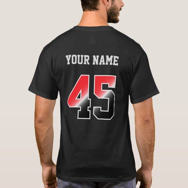 Camiseta personalizada personalizado Red Número 45 (Reverso)