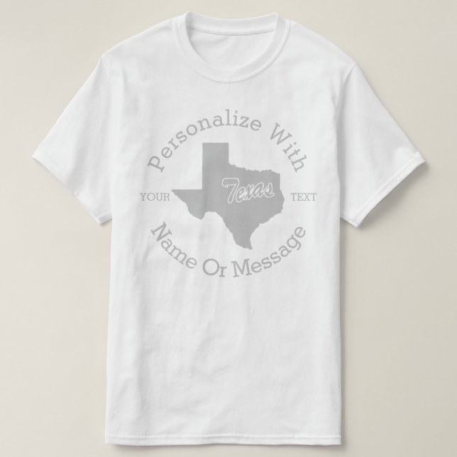 Camiseta PERSONALIZADA Por El Estado De Texas (Diseño del anverso)