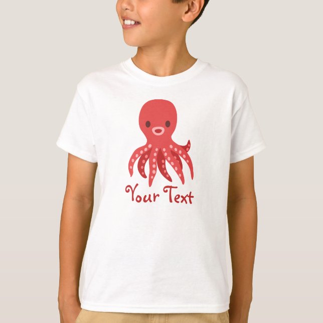 Camiseta personalizada pulpo de Kawaii - (Anverso)