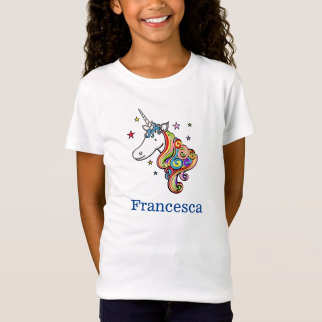 Camiseta personalizada Rainbow Unicorn Heart (Anverso)