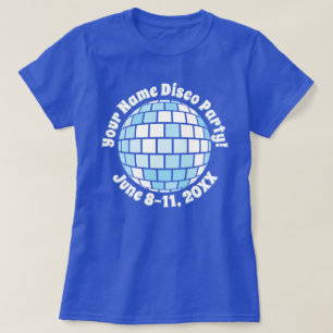 Camiseta personalizada Retro Blue Disco Ball