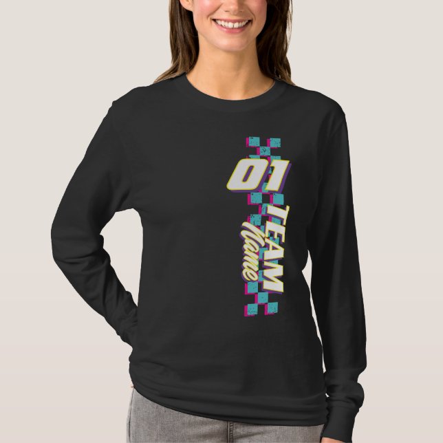 Camiseta Personalizada Retro Equipo de Carrera Núm (Anverso)