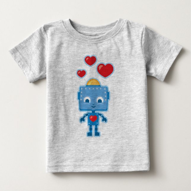 Camiseta personalizada robot retro lindo de los (Anverso)