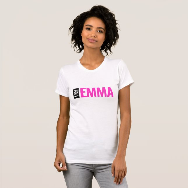 Camiseta personalizada "Soy Emma" o Su nombre (Anverso completo)