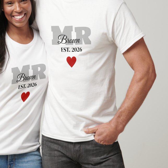 Camiseta Personalizada Sr Camisa de Novio Corazón  (Subido por el creador)