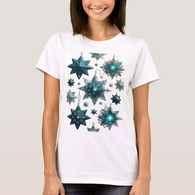 Camiseta personalizada Statement Silver BLUE STAR  (Anverso)