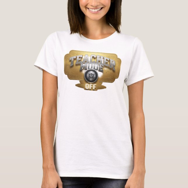 Camiseta personalizada TEACH MODE OFF naranja impr (Anverso)