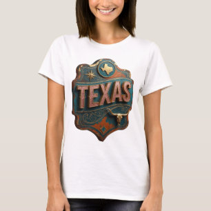 Camiseta personalizada TEXAS de oro moderno