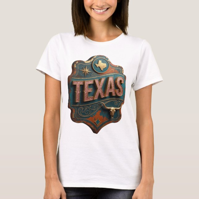 Camiseta personalizada TEXAS de oro moderno (Anverso)