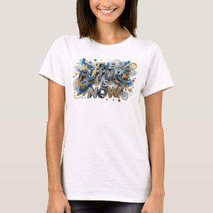 Camiseta personalizada THE FUTURE IS NOW azul fres