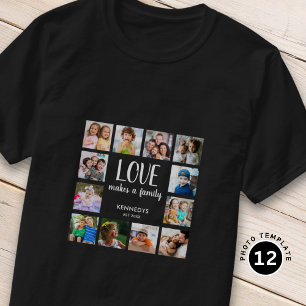 Camiseta Personalizado 12 Picture Collage Family Love Quote