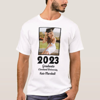 Camiseta Personalizado 2023 Graduate Photo and Name T-Shirt