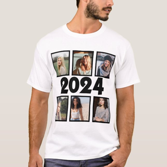 Camiseta Personalizado 2024 6 Collage de fotos (Anverso)