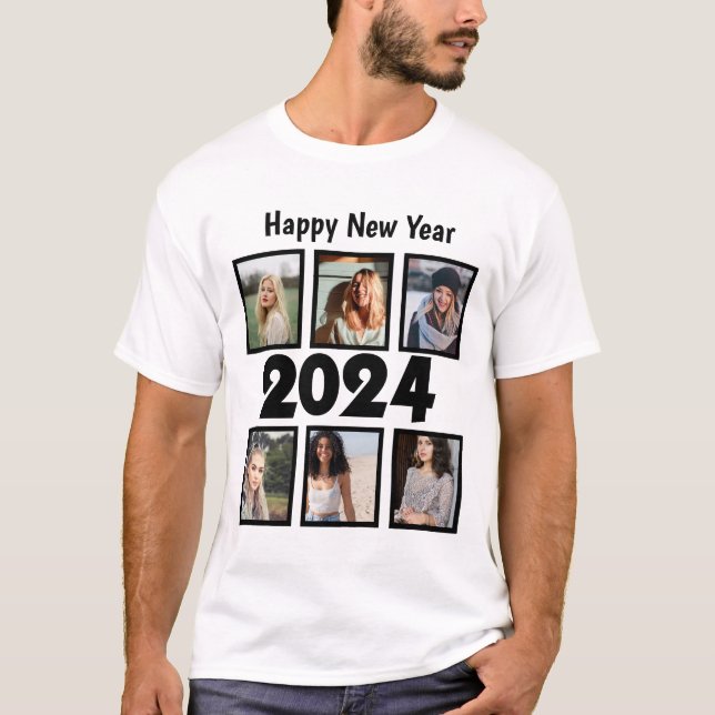Camiseta Personalizado 2024 6 Collage de fotos (Anverso)