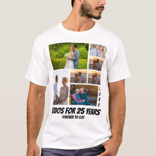 Camiseta Personalizado 25 Aniversario 7 collage de fotos