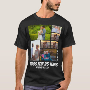Camiseta Personalizado 25 Aniversario 7 Collage de fotos T
