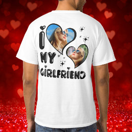 Camiseta Personalizado 2 Foto Amo a mi novia de atrás y de