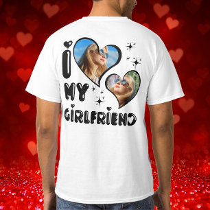 Camiseta Personalizado 2 Foto Amo a mi novia de atrás y de