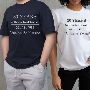 Camiseta Personalizado 30 Aniversario Para Pareja a juego