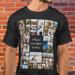 Camiseta Personalizado 32 Collage de fotos<br><div class="desc">Haz tu propia camiseta fotográfica con 32 de tus preciados recuerdos de fotos en un collage moderno de fotos de estilo cuadrícula con texto personalizado.</div>