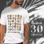 Camiseta Personalizado 36 Fotos Recuerdos modernos de famil<br><div class="desc">Añadir fotos de perros mascotas personalizados,  gatos o aves,  familiares y amigos con un marco simple</div>