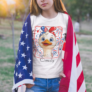 Camiseta Personalizado 4 de julio Chica Goose Patriótico US