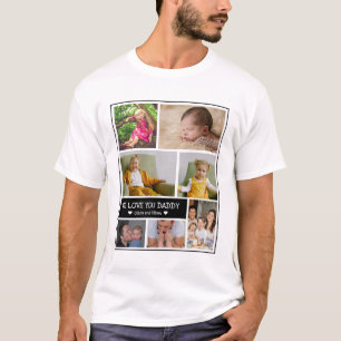 Camiseta Personalizado 7 Collage de fotos te queremos papá