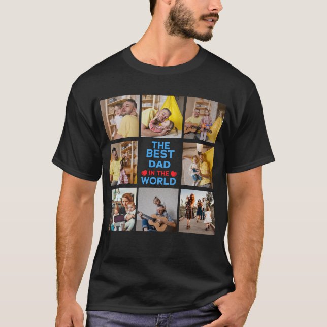 Camiseta Personalizado 8 Foto Mejor Papá En El Mundo (Anverso)