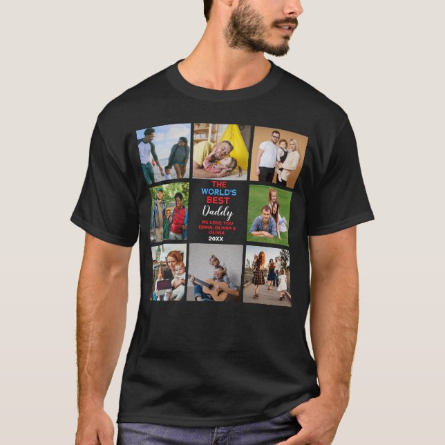 Camiseta Personalizado 8 Fotografiar al mejor papá del mund (Anverso)