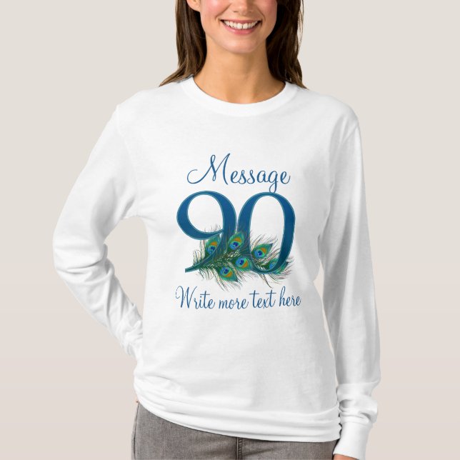 Camiseta Personalizado 90 elegante aniversario de cumpleaño (Anverso)
