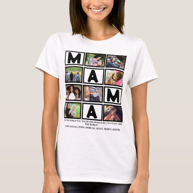 Camiseta Personalizado Abuela Día de la Madre Mamá 9 Collag (Anverso)