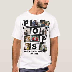 Camiseta Personalizado Abuelo Moderno Pops 8 Collage de fot