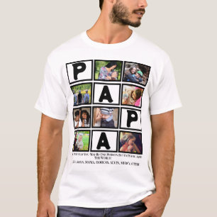 Camiseta Personalizado Abuelo Padres Día Papá 9 Collage de 
