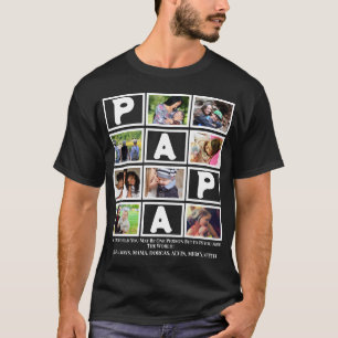 Camiseta Personalizado Abuelo Padres Día Papá 9 Collage de 