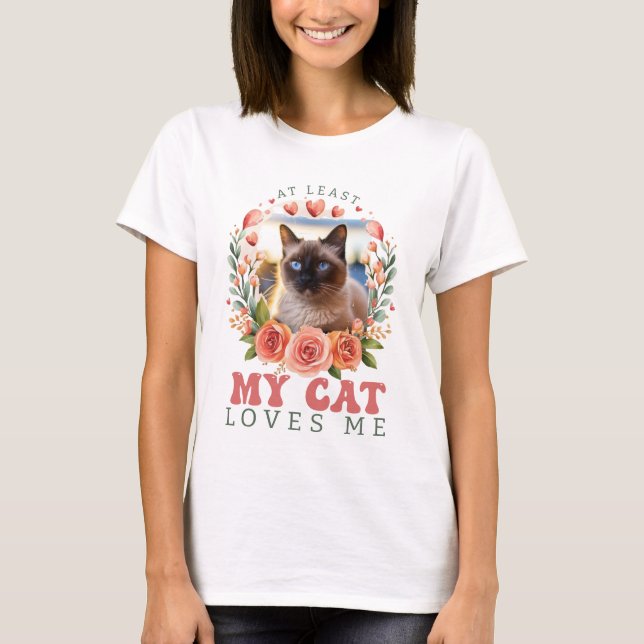 Camiseta Personalizado Al Menos Mi Gato Me Ama San Valentín (Anverso)