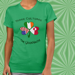 Camiseta Personalizado Alemania Irlanda USA Trébol Mujer