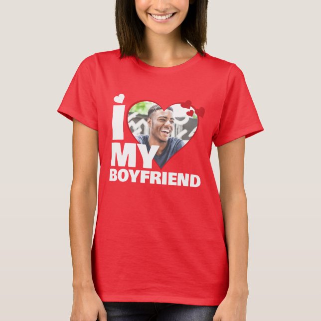 Camiseta Personalizado Amo mi foto de corazón de novio (Anverso)