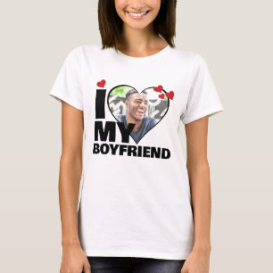 Camiseta Personalizado Amo mi foto de corazón de novio
