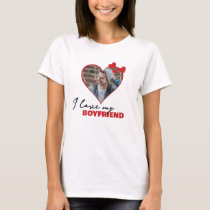 Camiseta Personalizado Amo mi foto de corazón de novio