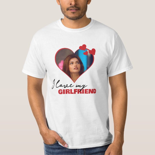 Camiseta Personalizado Amo mi foto del corazón de mi novia (Anverso)