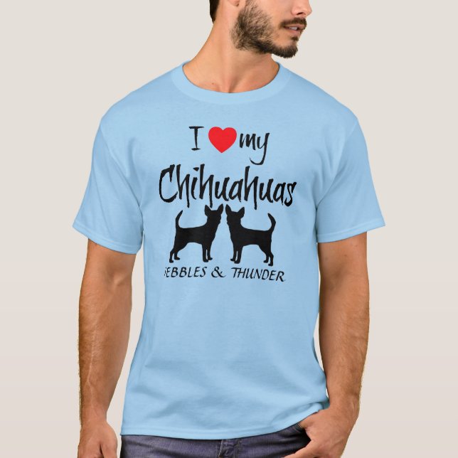 Camiseta Personalizado Amo Mis Dos Chihuahuas (Anverso)