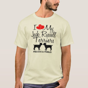Camiseta Personalizado Amo Mis Dos Jack Russell Terriers