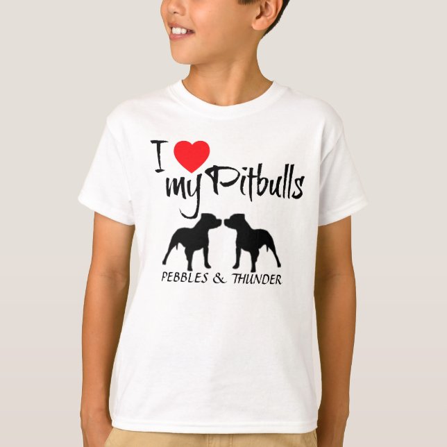 Camiseta Personalizado Amo Mis Pitbulls (Anverso)
